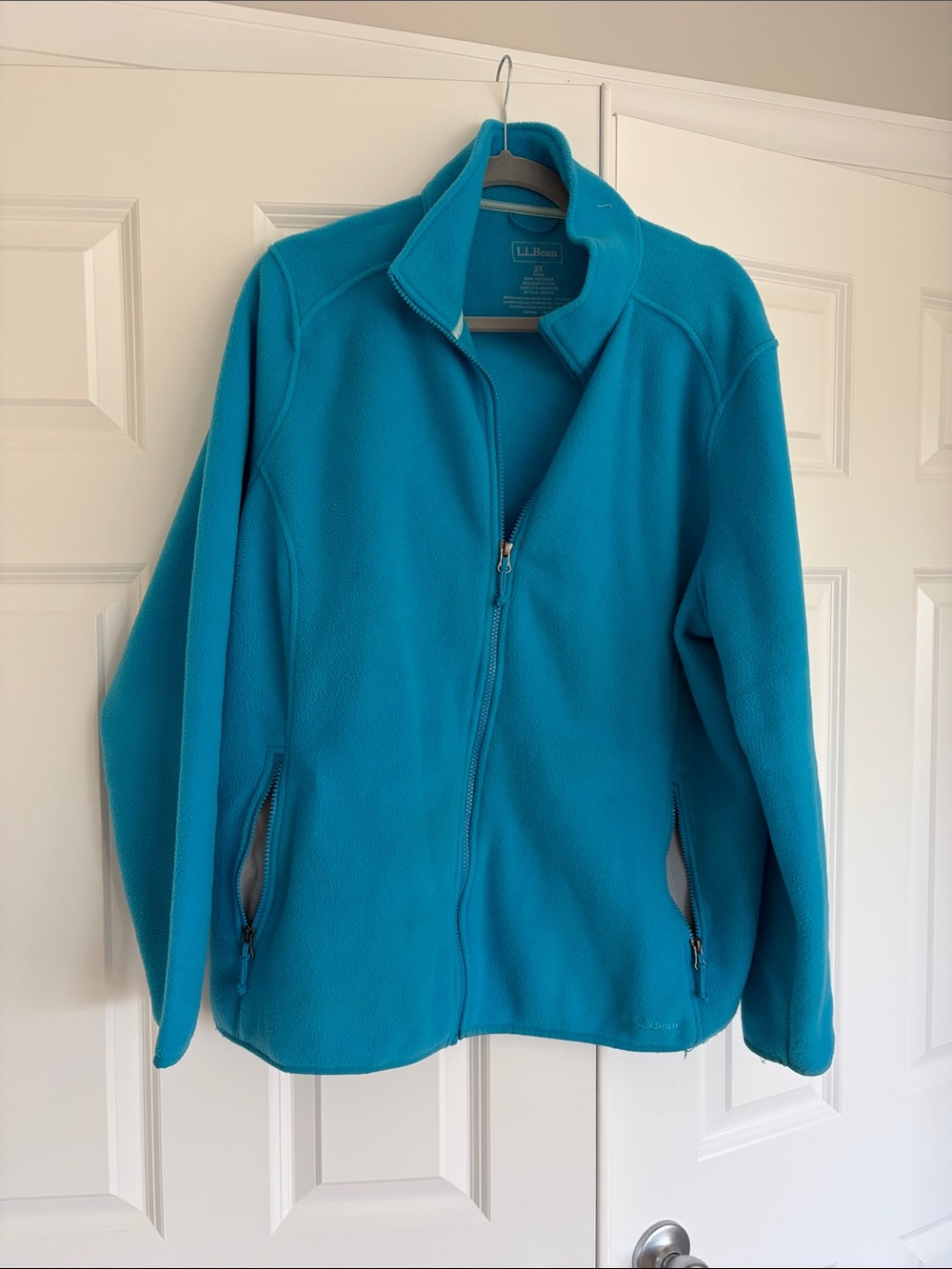 L.L. Bean Women’s Bright Teal Full-Zip Fleece Jacket 2x